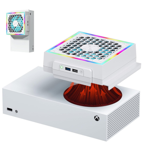 Ventilateur de refroidissement LED réglable pour Xbox Series S, 3 vitesses, 5V, graphite A, avec 7 modes d’éclairage RGB, accessoires de jeu